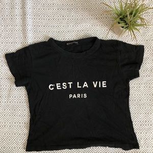 “ĆEST LA VIE PARIS” Brandy Melville Crop Top